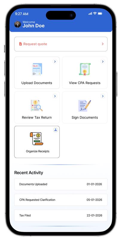 Humanity Tax App Screen